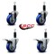 Service Caster 3.5'' Blue Poly Swivel 1-1/8'' Expanding Stem Caster Set 2 Total Lock Brakes, 4PK SCC-EXTTL20S3514-PPUB-BLUE-2-S-2-118 - alternate 2